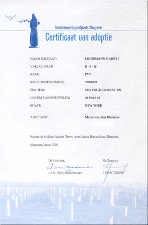 The adoption certificate